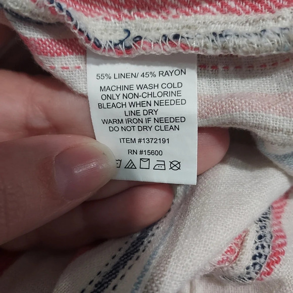 Briggs Multicolor Stripes Linen Blend Pull-On Shorts in Size XL - Picture 10 of 10